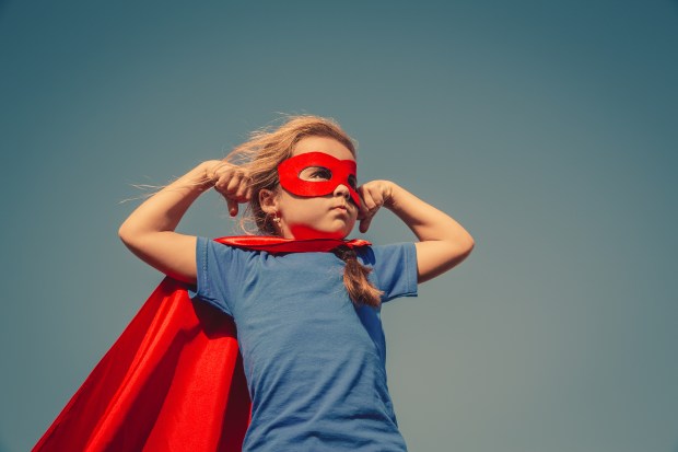 Child superhero portrait